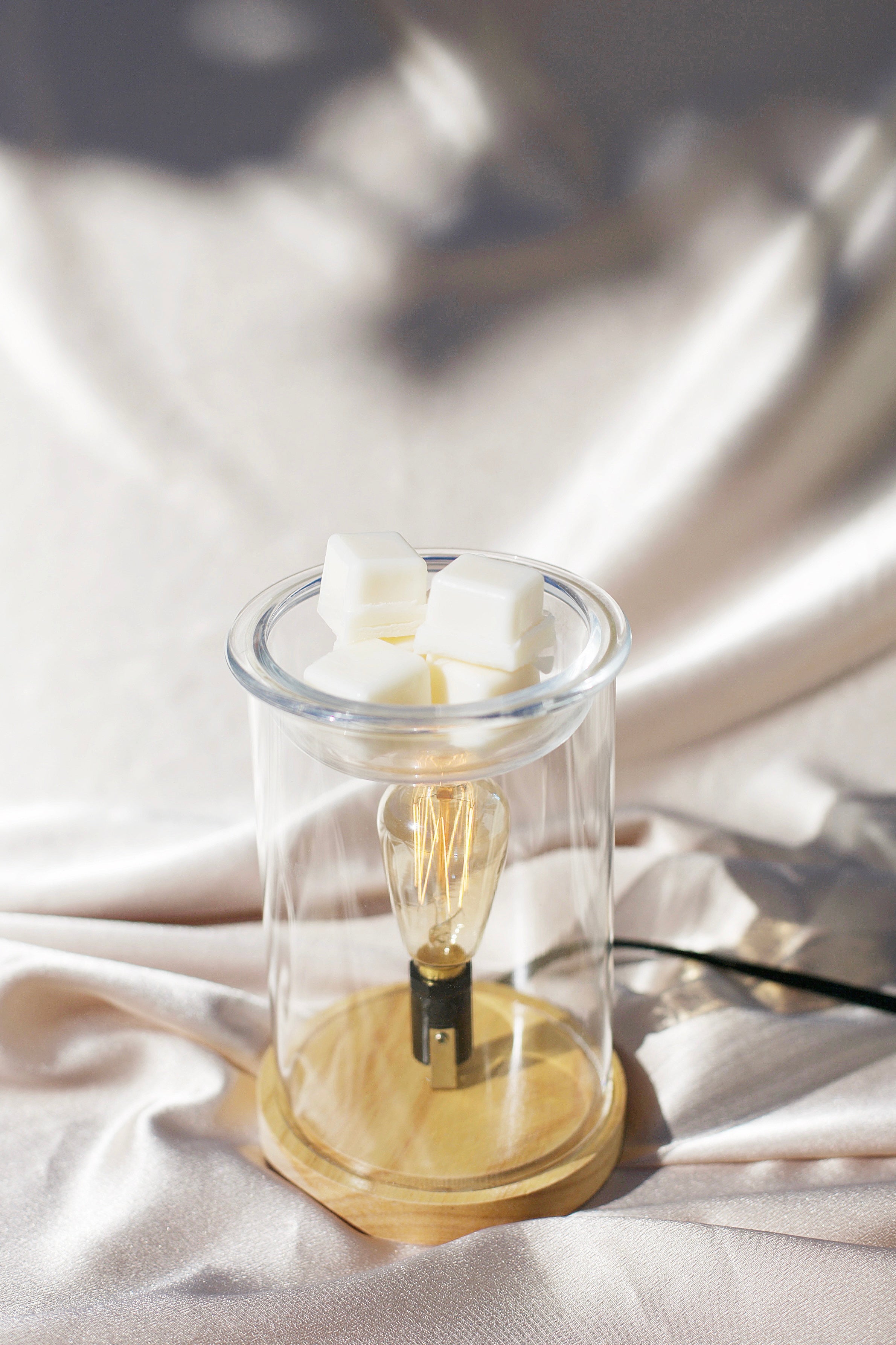 Wax Melt Warmer: Wood & Glass Vintage Bulb